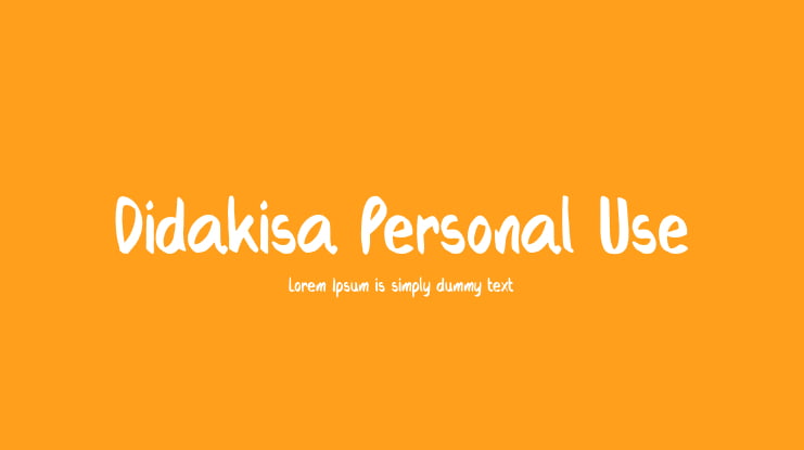 Didakisa Personal Use Font