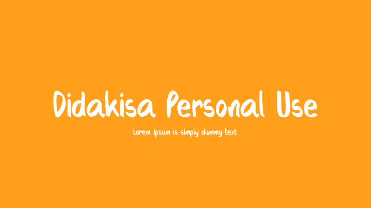 Didakisa Personal Use Font