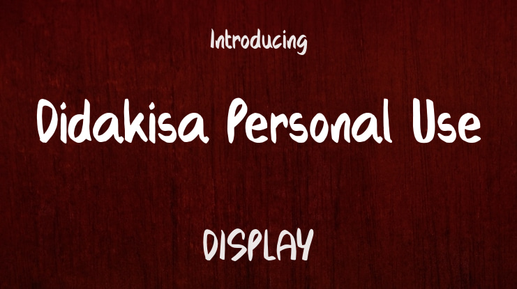 Didakisa Personal Use Font