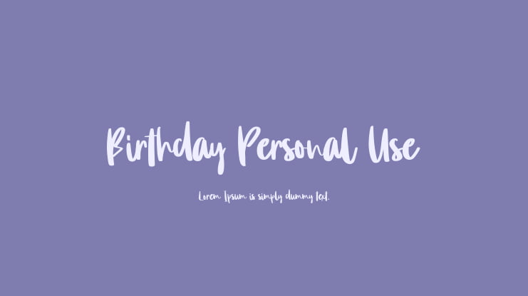 Birthday Personal Use Font