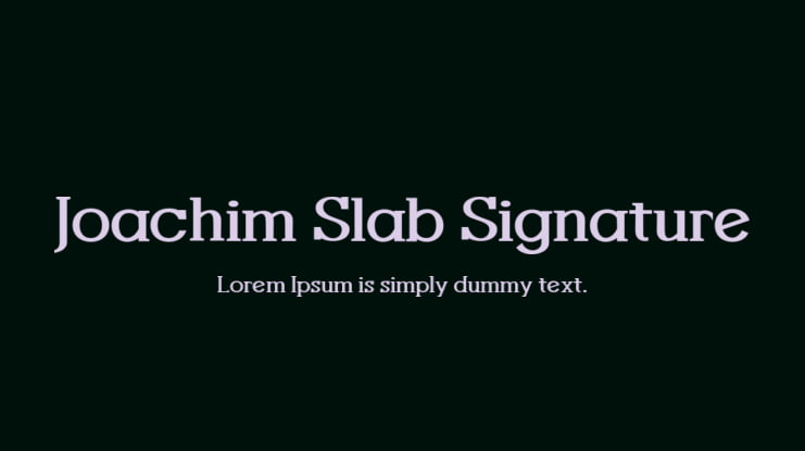 Joachim Slab Signature Font