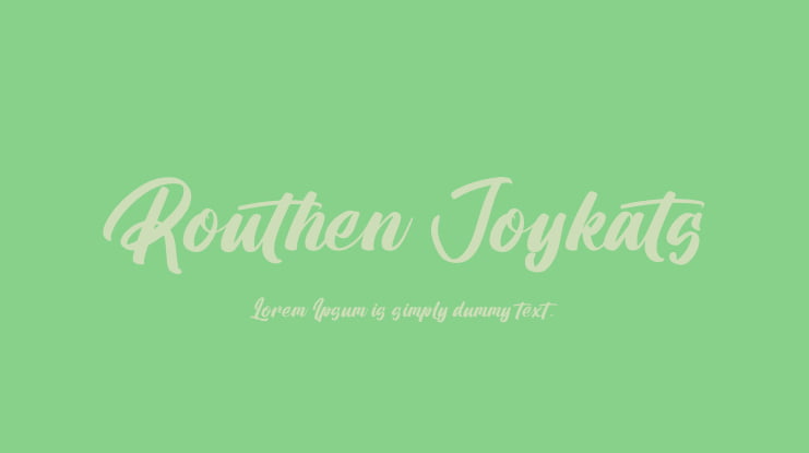Routhen Joykats Font