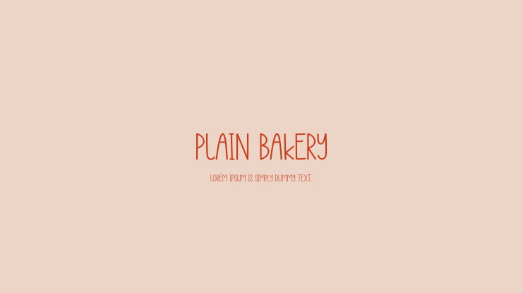 Plain Bakery Font