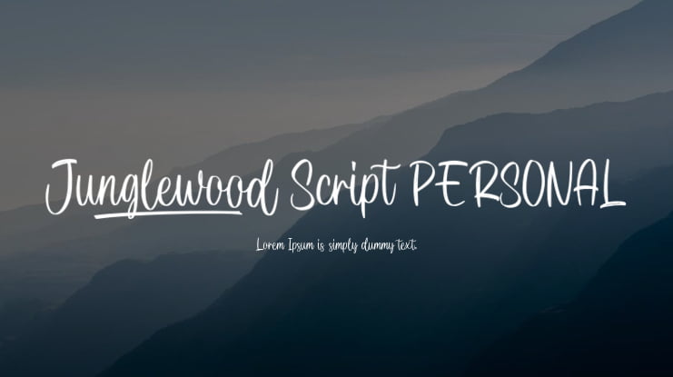 Junglewood Script PERSONAL Font