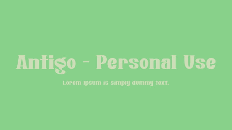 Antigo - Personal Use Font