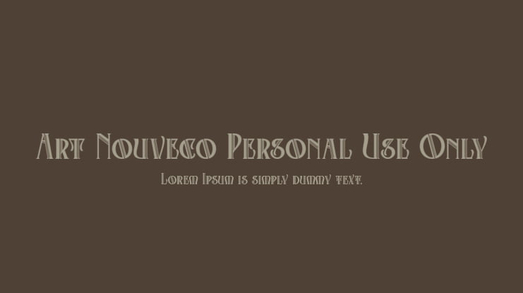 Art Nouveco Personal Use Only Font