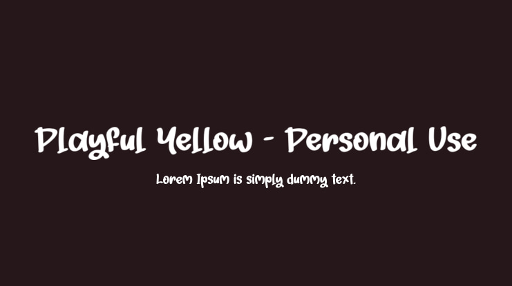 Playful Yellow - Personal Use Font