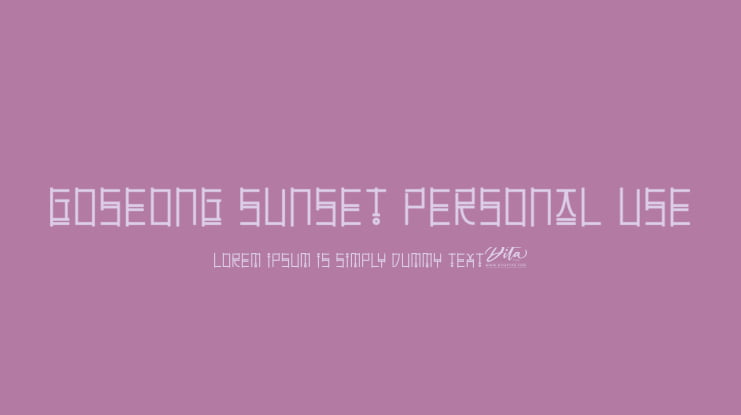 Goseong Sunset Personal Use Font