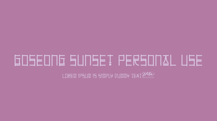 Goseong Sunset Personal Use Font