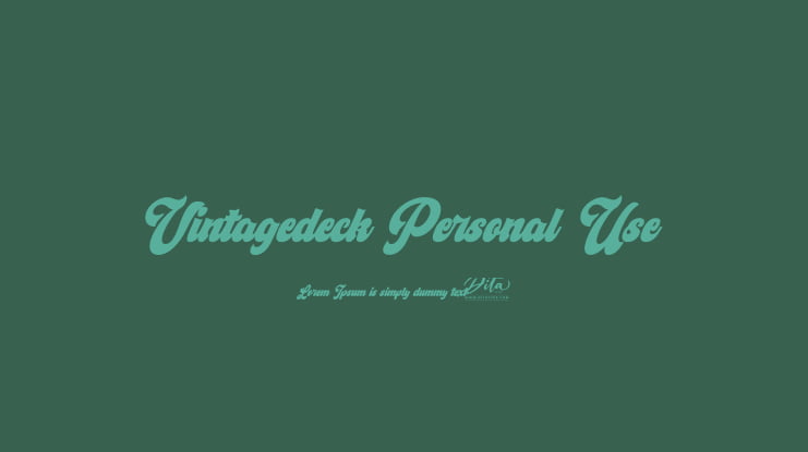 Vintagedeck Personal Use Font