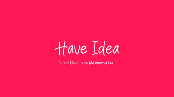 Have Idea Font