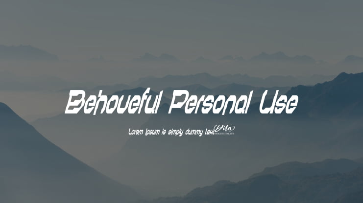 Behoveful Personal Use Font