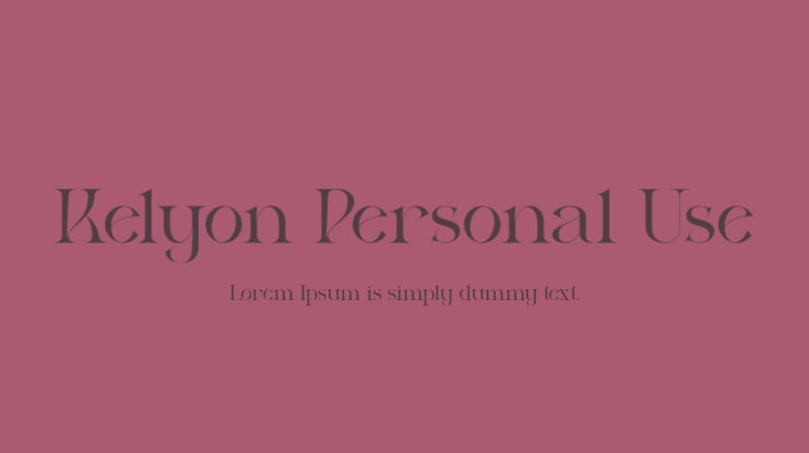 Kelyon Personal Use Font