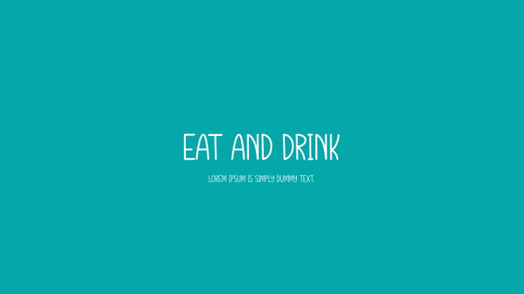 Eat And Drink Font