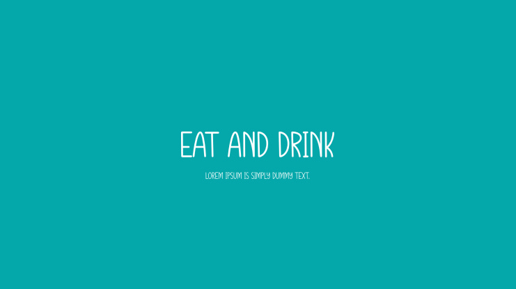 Eat And Drink Font