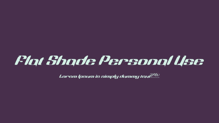 Flat Shade Personal Use Font
