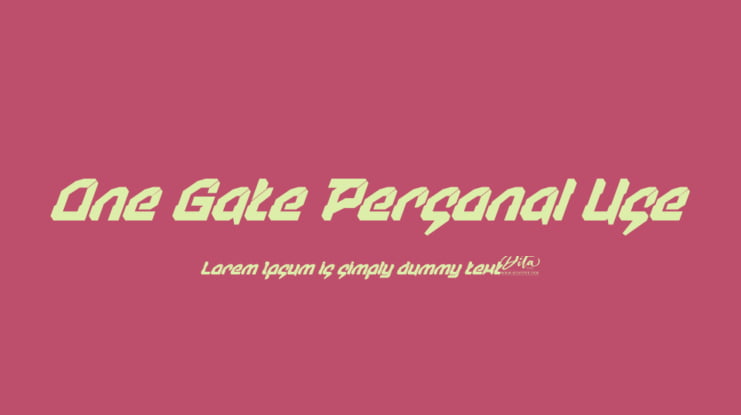 One Gate Personal Use Font