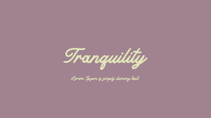 Tranquility Font