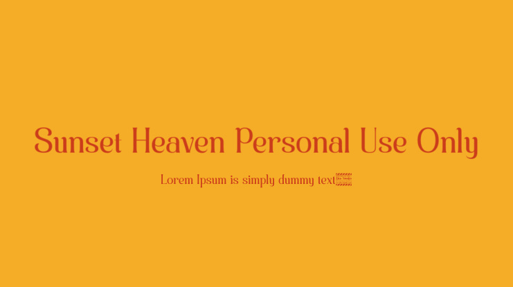 Sunset Heaven Personal Use Only Font