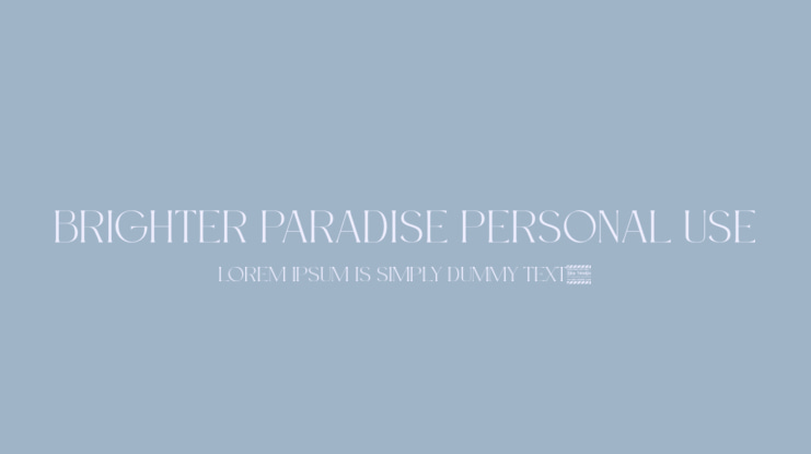 Brighter Paradise Personal Use Font
