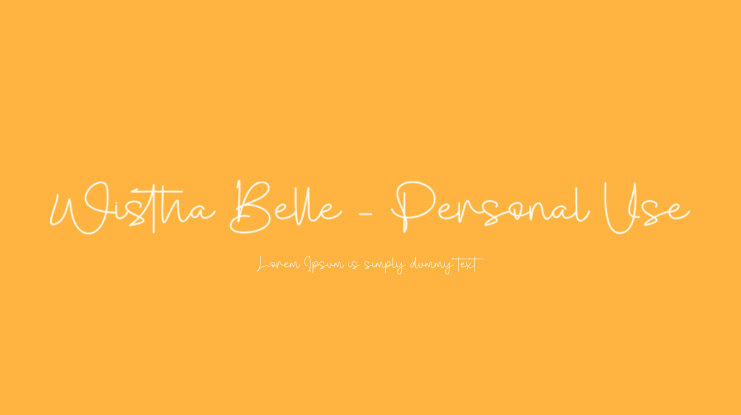 Wistha Belle - Personal Use Font