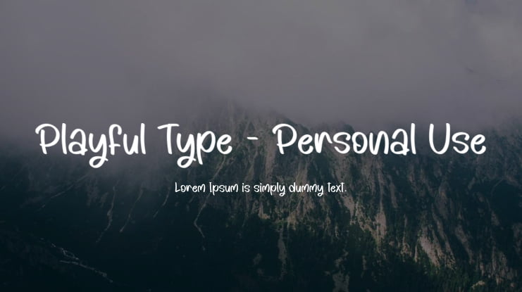 Playful Type - Personal Use Font