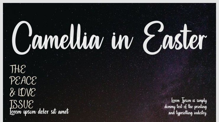 Camellia in Easter Font