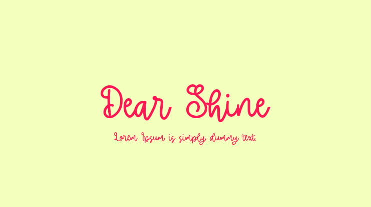 Dear Shine Font