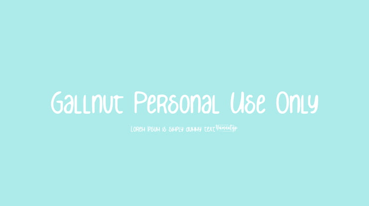 Gallnut Personal Use Only Font