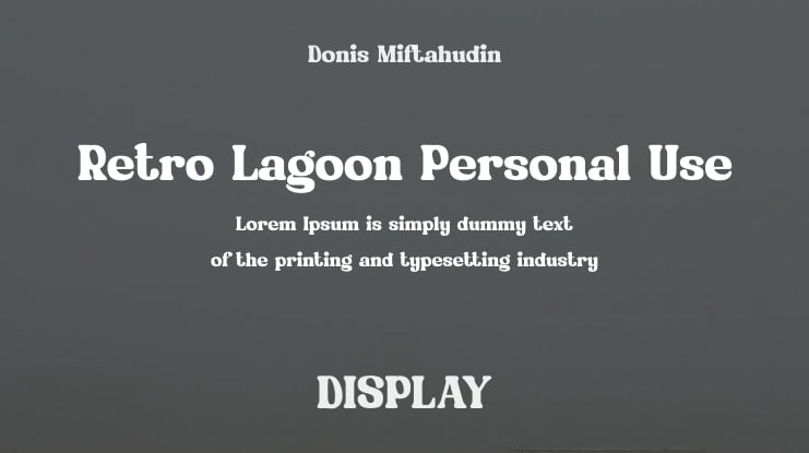 Retro Lagoon Personal Use Font