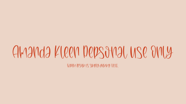 Amanda Kleen Personal Use Only Font