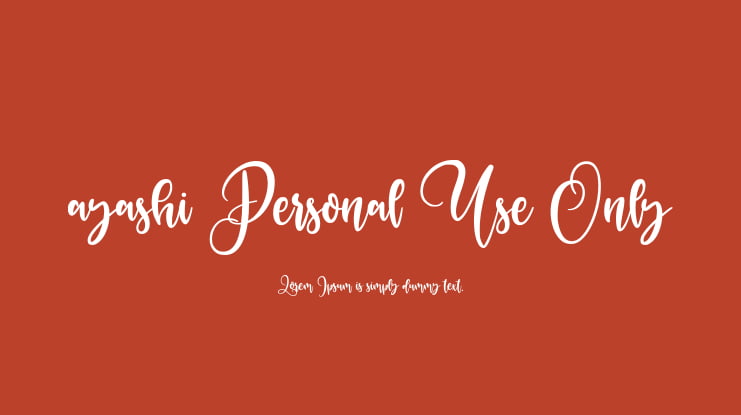 ayashi Personal Use Only Font