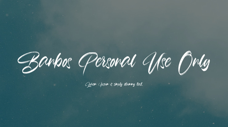 Banbos Personal Use Only Font