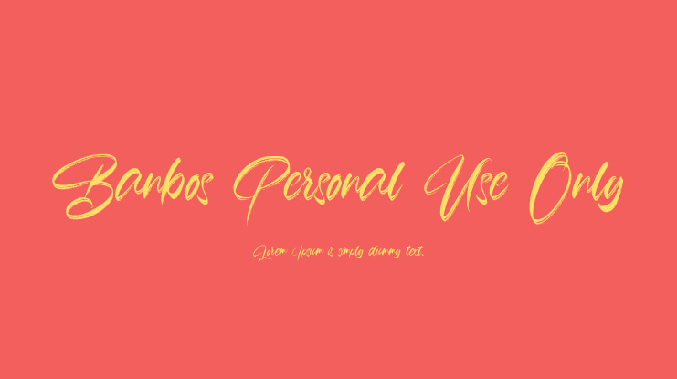Banbos Personal Use Only Font