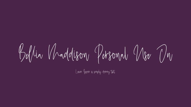 Bellia Maddison Personal Use On Font