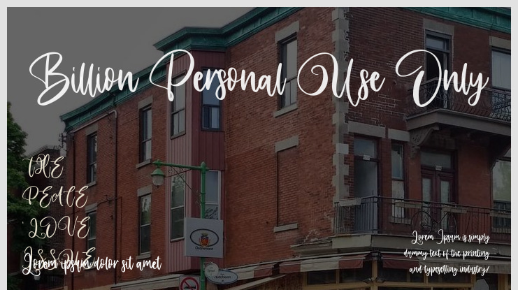Billion Personal Use Only Font