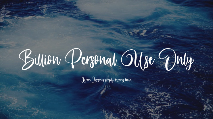 Billion Personal Use Only Font