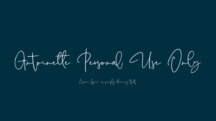 Antoinette Personal Use Only Font
