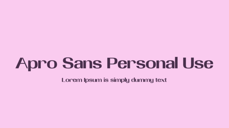 Apro Sans Personal Use Font