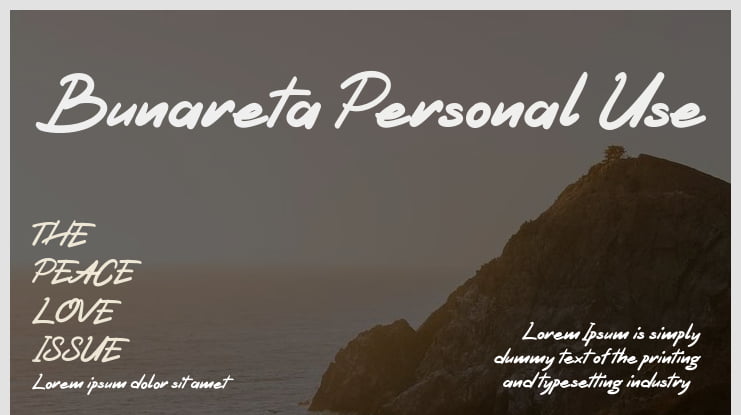 Bunareta Personal Use Font