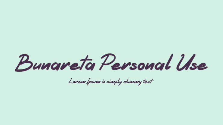 Bunareta Personal Use Font