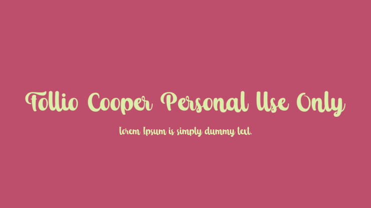 Follio Cooper Personal Use Only Font