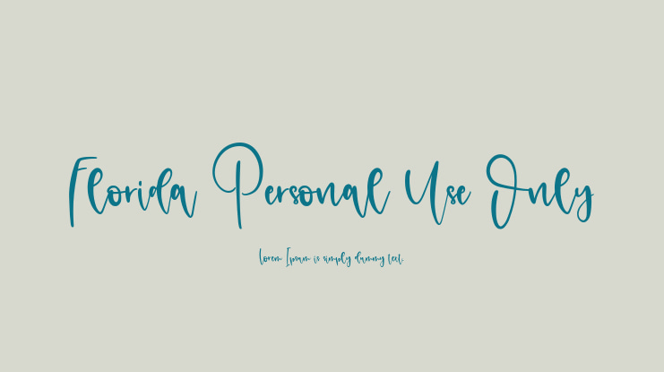 Florida Personal Use Only Font