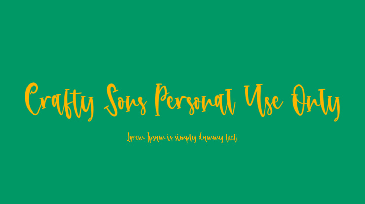 Crafty Sons Personal Use Only Font