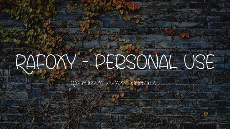 Rafoxy - Personal Use Font