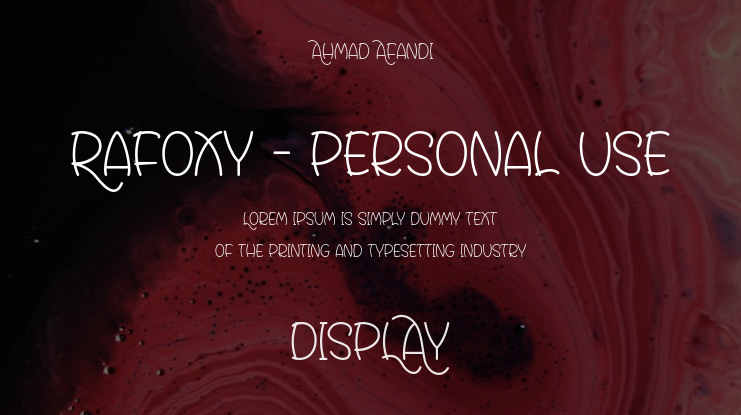 Rafoxy - Personal Use Font