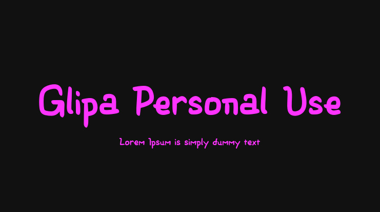 Glipa Personal Use Font