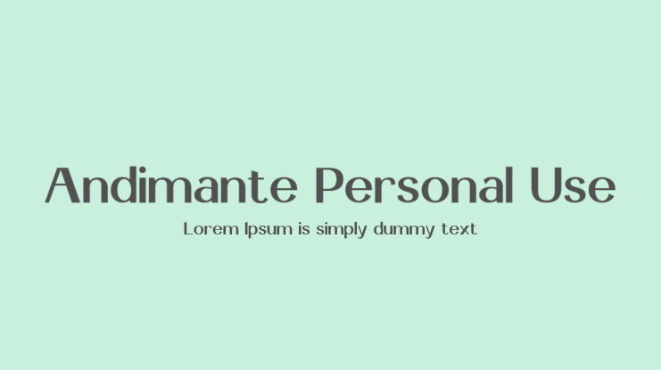 Andimante Personal Use Font