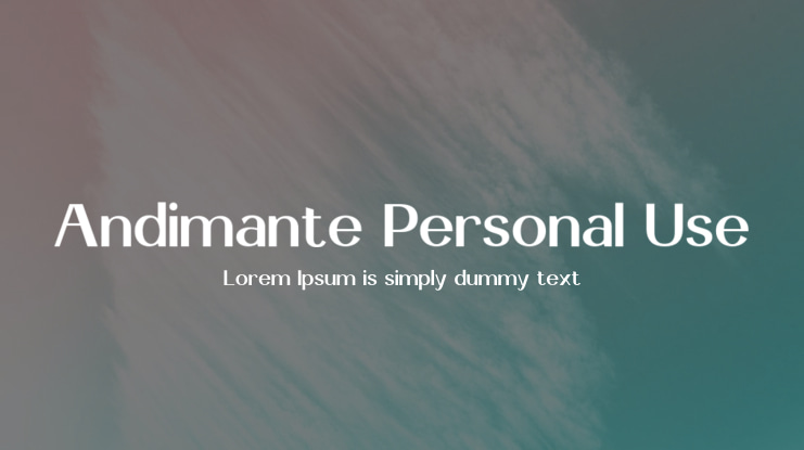 Andimante Personal Use Font