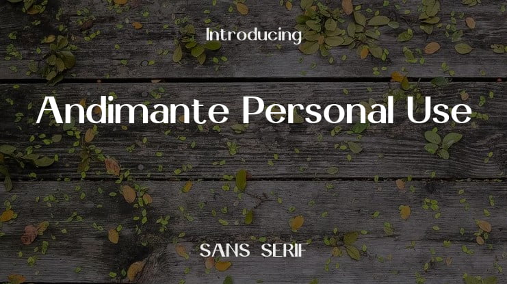 Andimante Personal Use Font